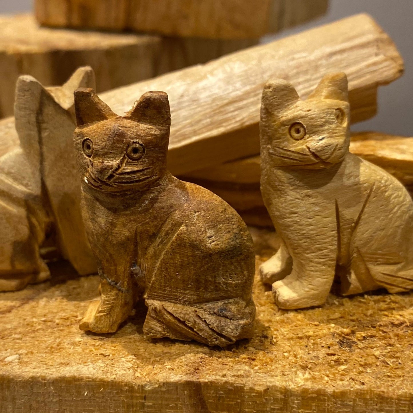 Cat Palo Santo Sculpture