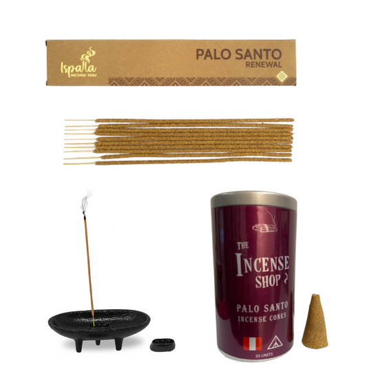 Palo Santo Incense Stick, Cone and Burner Set